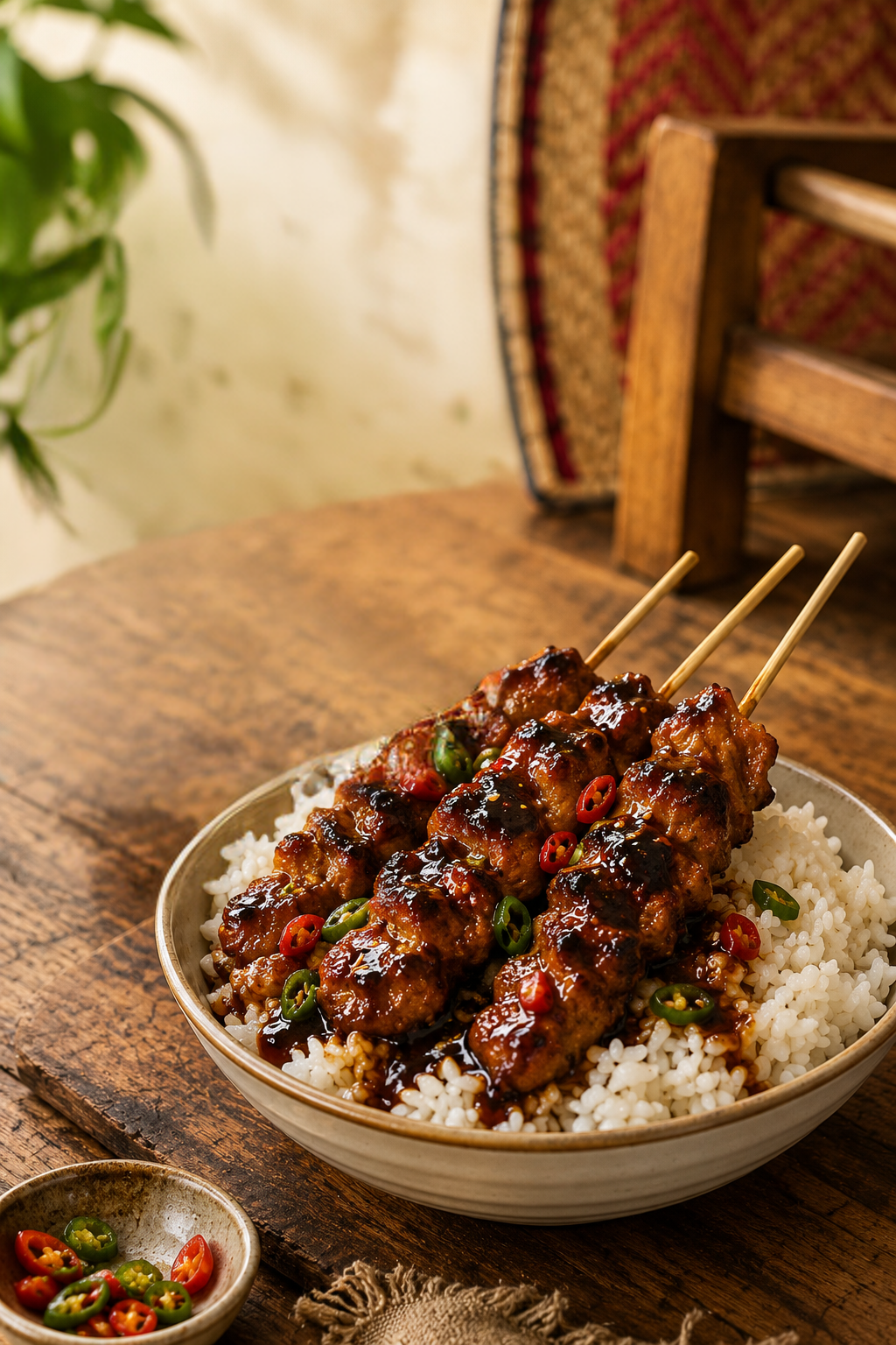 Grilled beef with KneadSG Sambal Kicap — sweet-spicy dipping sauce