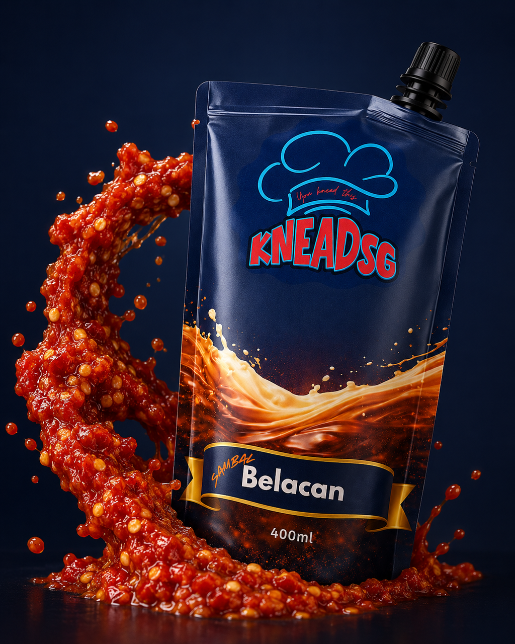 KneadSG Sambal Belacan with a glossy splash of bright red chilli sambal