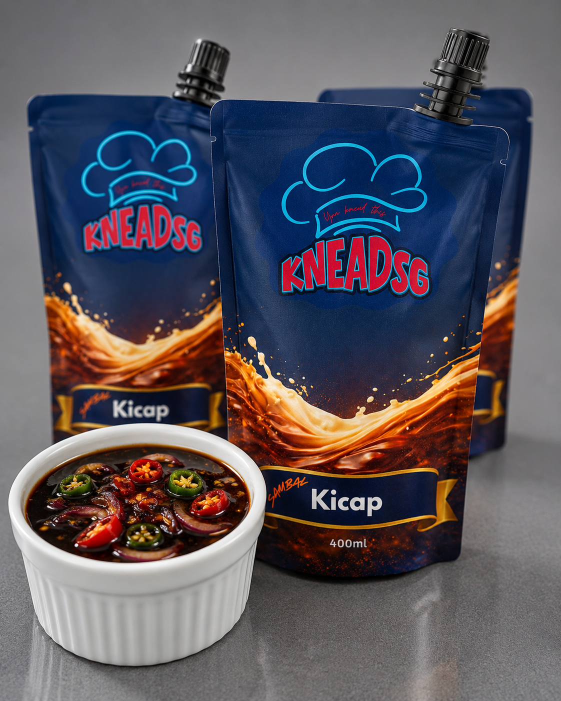 KneadSG Sambal Kicap multipack — any 3 sambal pouches for $27